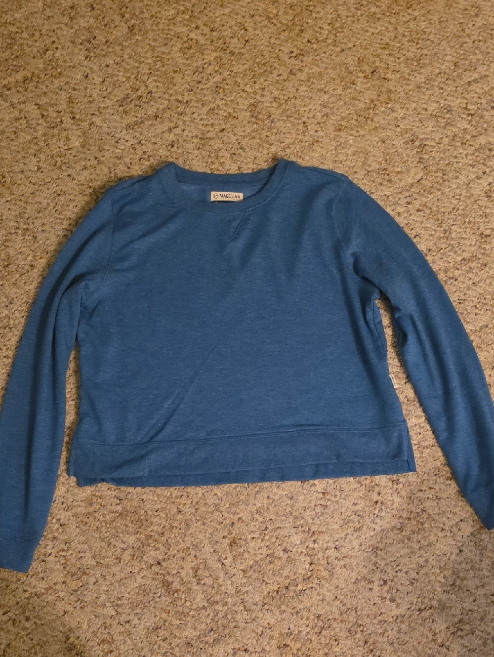 Magellan Outdoors Denim Blue Classic Fit Crewneck